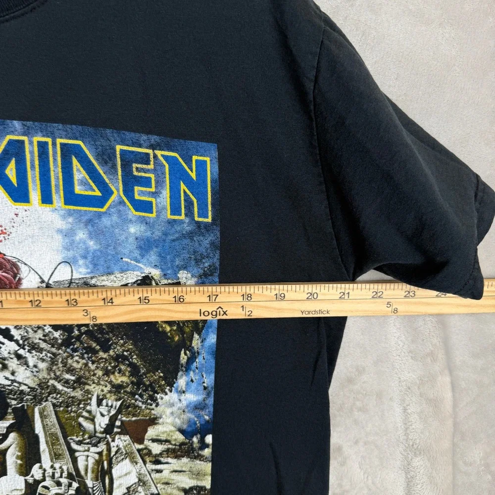 Iron Maiden Somewhere Back In Time World Tour 08 Graphic T-Shirt Black Mens L